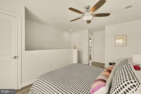 a bathroom with a shower and a toilet