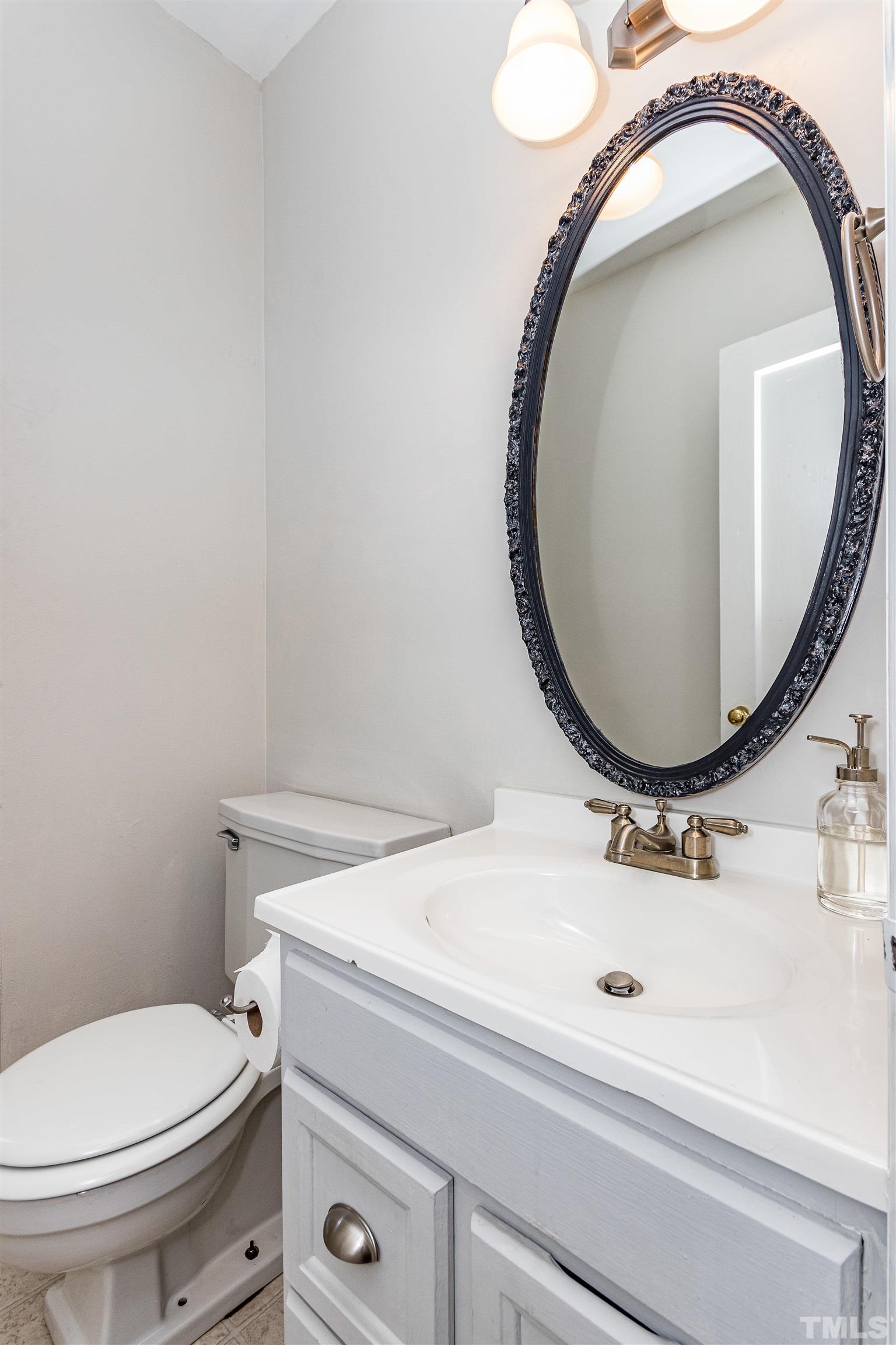 758 East Whitaker Mill Road Raleigh, NC 27608 - Photo 38 of 43 a bathroom with a sink mirror vanity and toilet