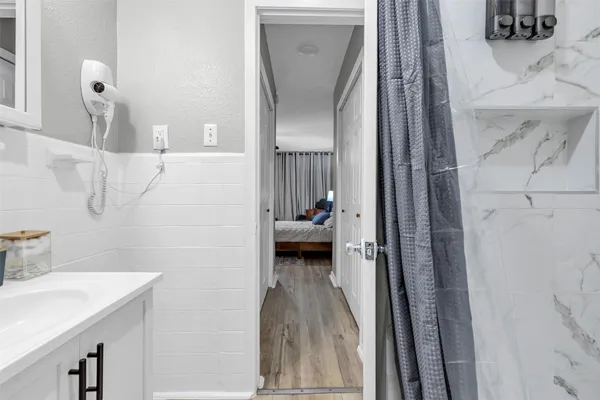 a en suite bathroom with a sink
