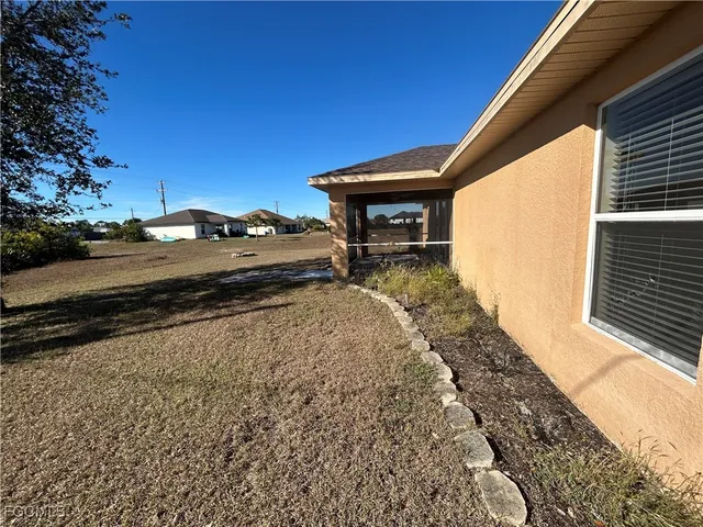 a view of a terrace with a bench