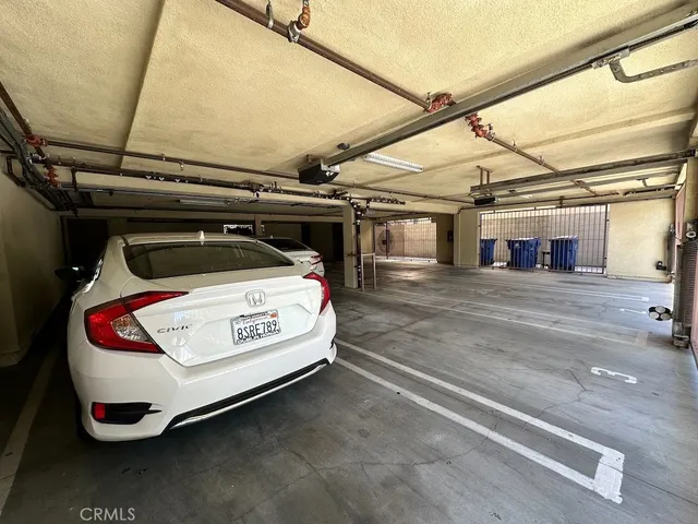 a car parked in a garage