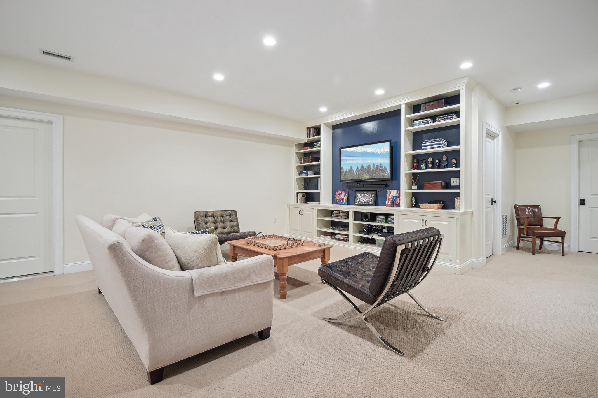 4317 Rosedale Avenue Bethesda, MD 20814 - Photo 37 of 46 Lower Level Recreation Room with Built-Ins