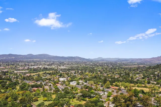 a view of city and mountain