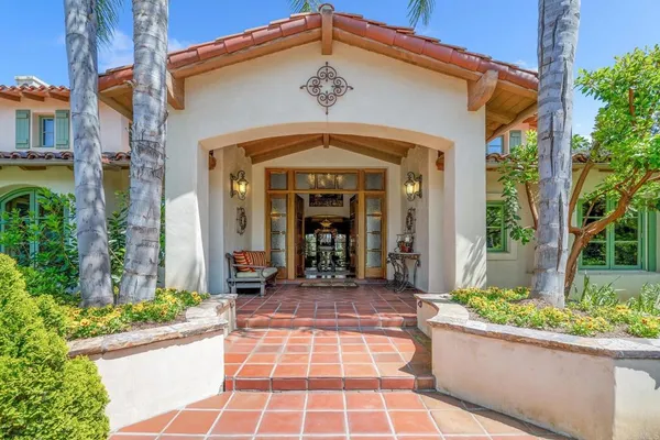 a view of a entryway door front of house