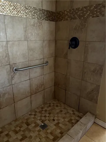 a bathroom with a shower