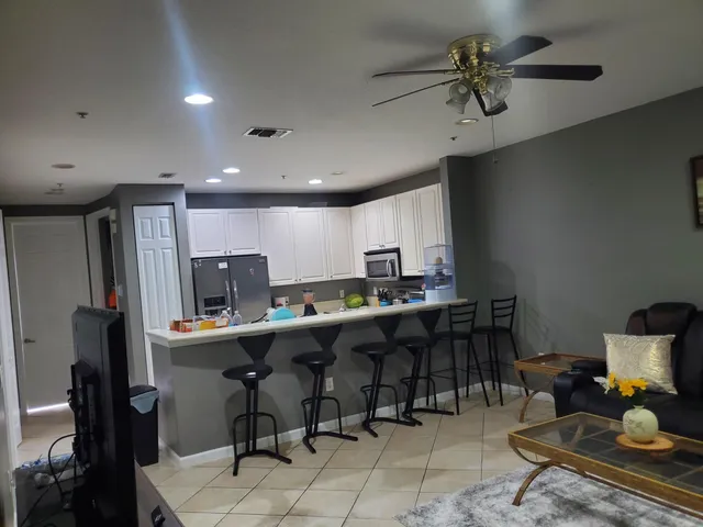 a workspace with furniture