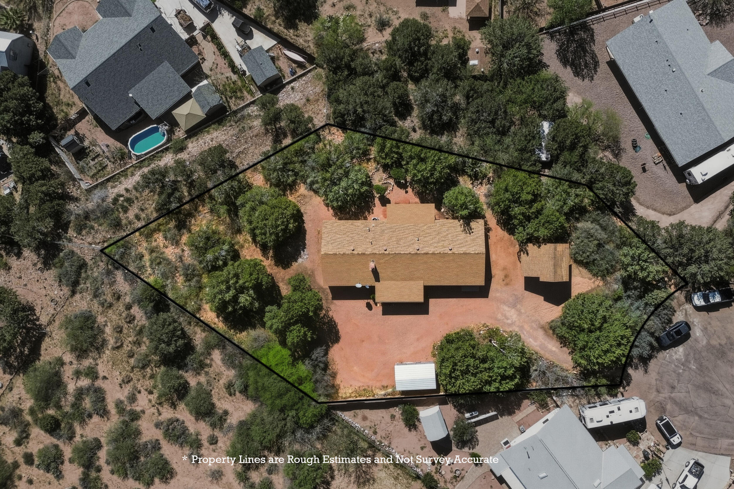 198 Lucky Lane Payson, AZ 85541 - Photo 29 of 31 an aerial view of a house with a yard