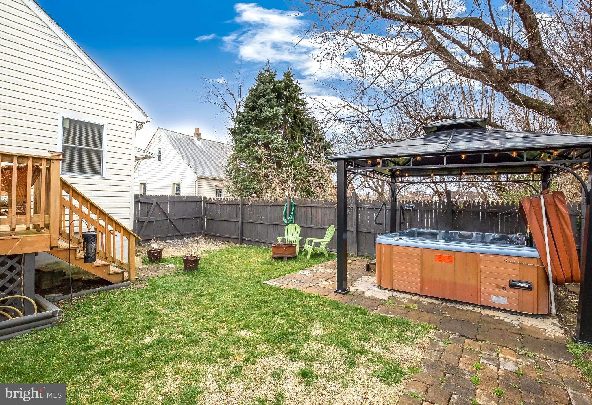 231 Trappe Road Baltimore, MD 21222 - Photo 22 of 30 HOT TUB w soft Edison light strands under canopy