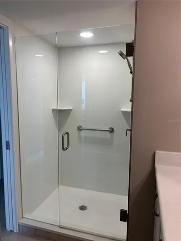 a bathroom with a shower