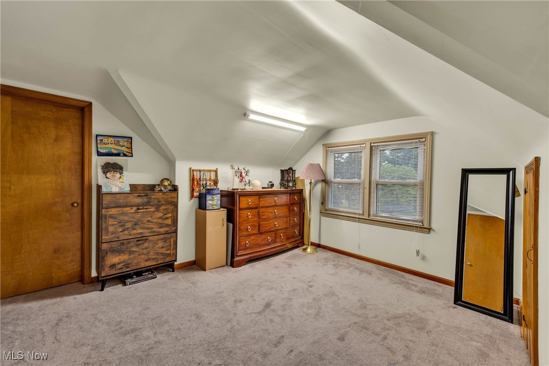 631 Trebisky Road Cleveland, OH 44143 - Photo 19 of 33 Additional living space with light carpet and lofted ceiling