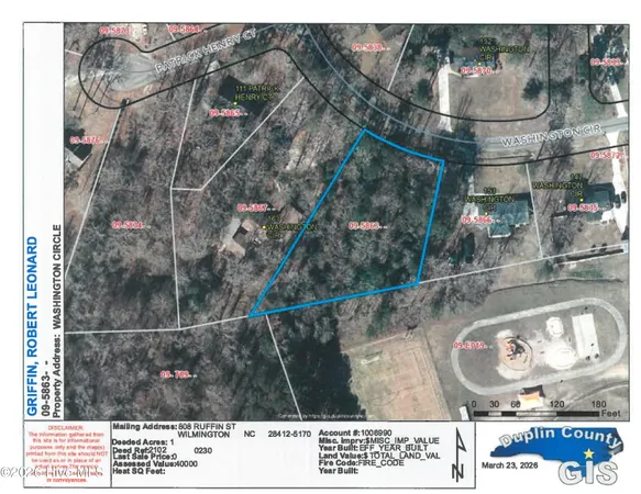 $50,000 | Lot 9 Washington Circle, Wallace, NC 28466