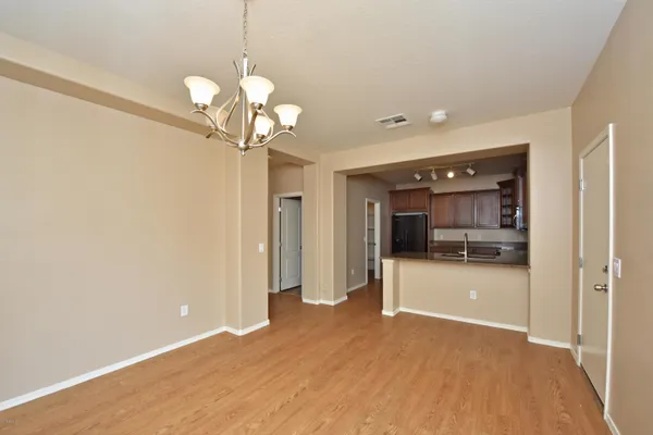 a view of a livingroom with a chandelier
