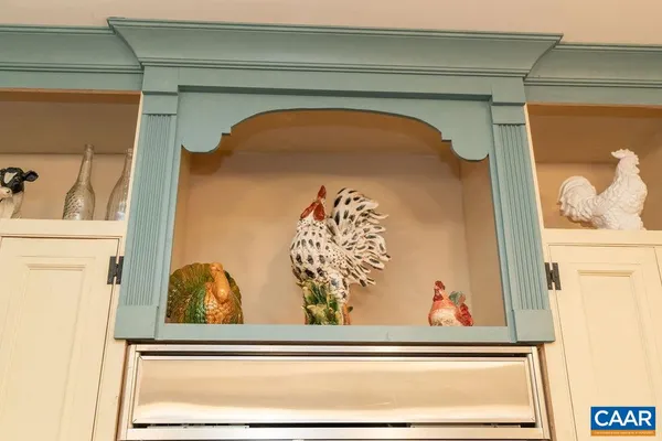 a bathroom with double sink and a mirror