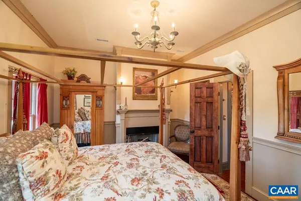 a view of a lake with a city