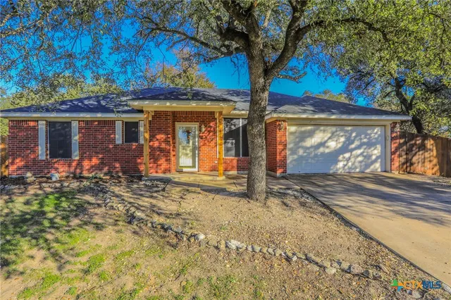 a view of a house with a tree in front of it