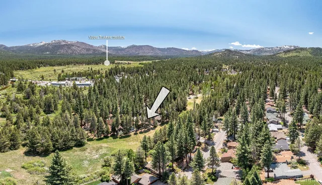 a view of a city with mountains in the background