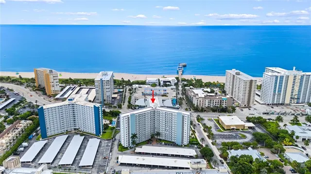 a city view with tall buildings
