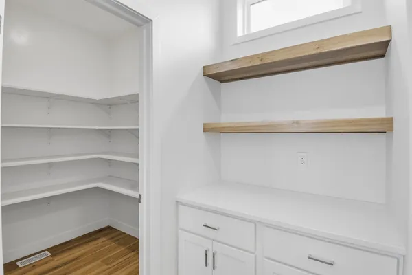 a close view of closet