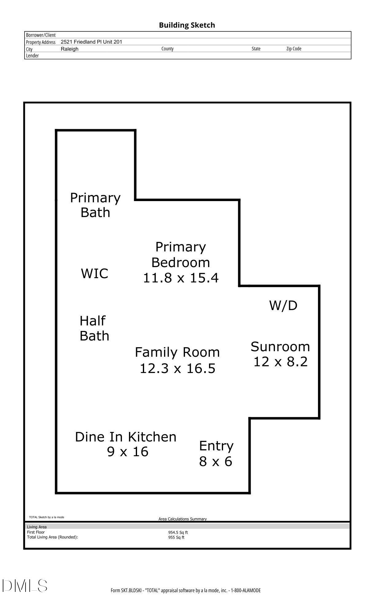2521 Friedland Place, Unit 201 Raleigh, NC 27617 - Photo 37 of 37 Floor Plan