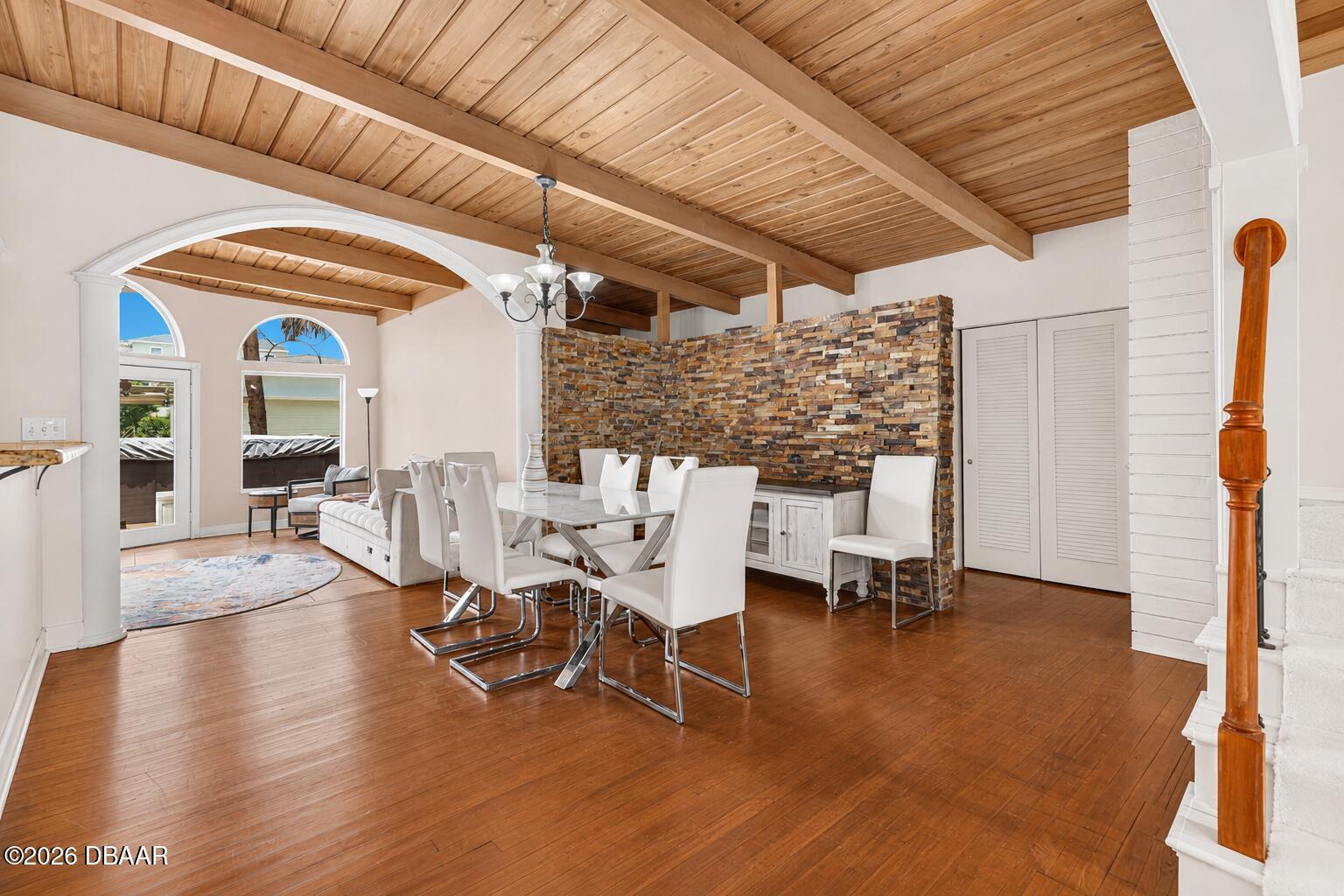 46 Oceanview Avenue Ponce Inlet, FL 32127 - Photo 7 of 74 DINING-TONGUE & GROVE CEILINGS THRU-OUT