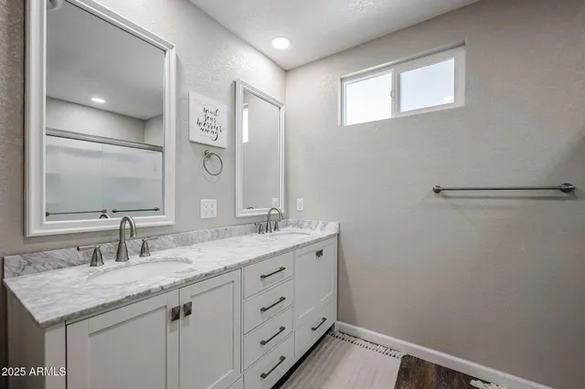 a bathroom with a shower