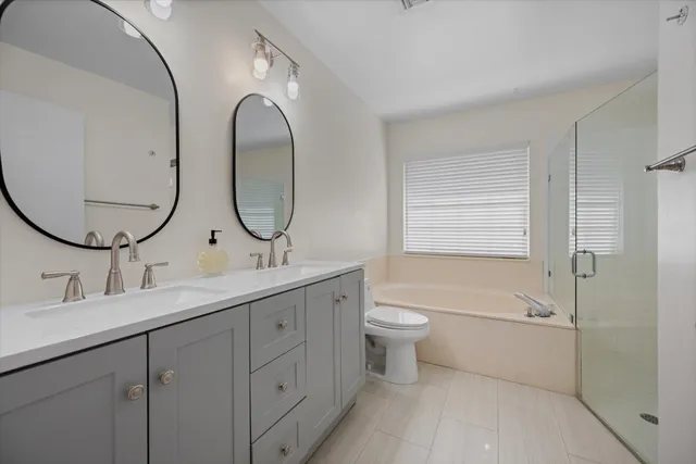 a bathroom with a toilet a sink and a mirror