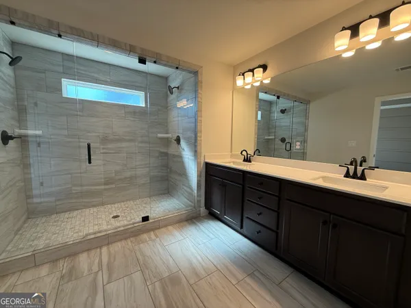 a bathroom with a shower