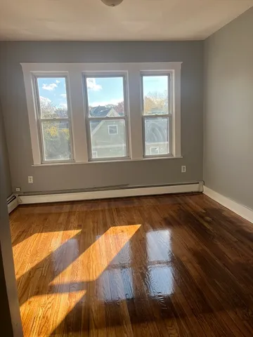 a view of a bathtub in a room