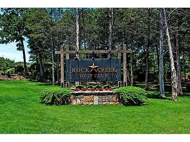 a view of a park with large trees and cars parked