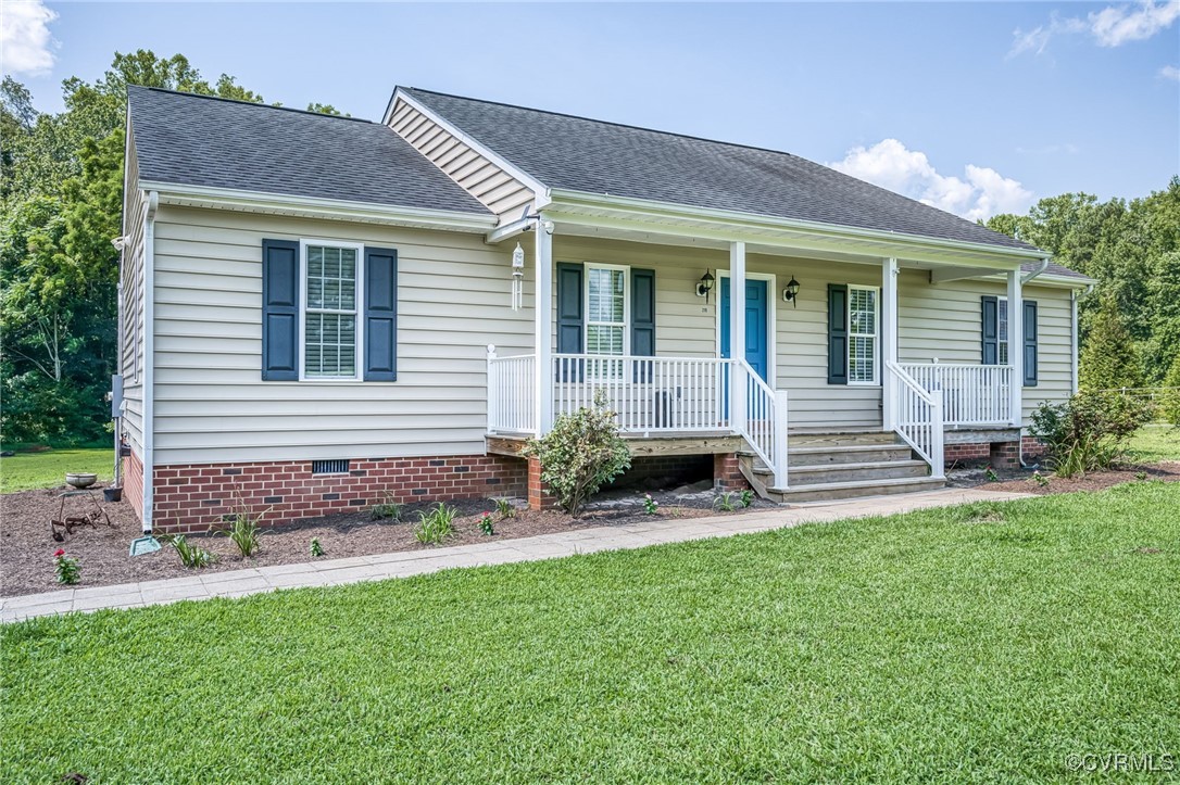2118 Dorrell Road Aylett, VA 23009 - Photo 3 of 36 View of front of house with covered porch, roof wi