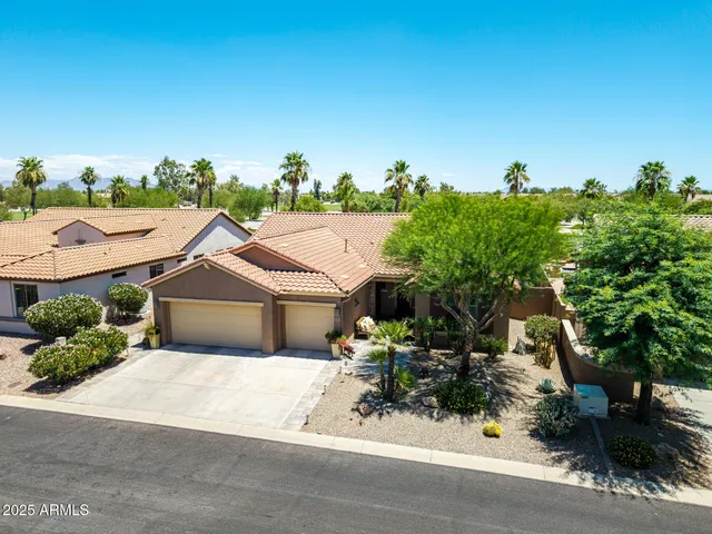 an aerial view of a house