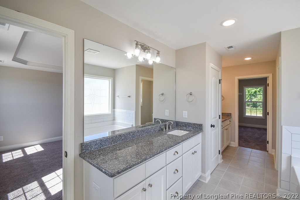 668 Townsend Road Raeford, NC 28376 - Photo 11 of 14 a spacious bathroom with a granite countertop sink and a mirror