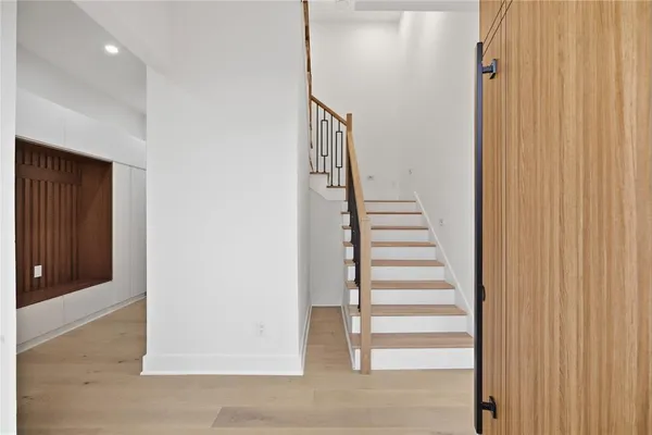 a view of entryway with stairs