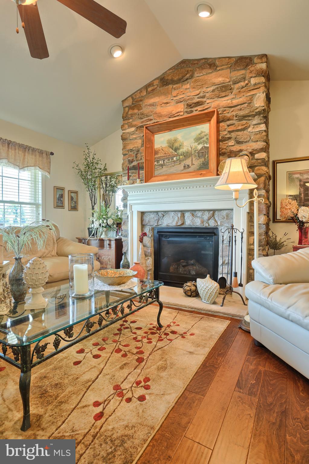 1508 Rolling Meadow Road Lebanon, PA 17046 - Photo 9 of 48 Floor to ceiling stone hearth, gas fireplace