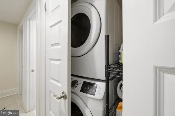 a room with a washer and dryer