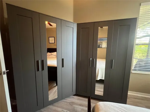a view of a storage room with washer and dryer
