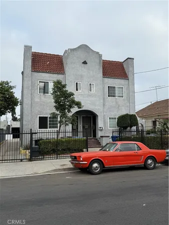 a car parked in front of a house