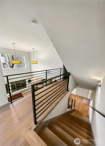 a view of a hallway with couch