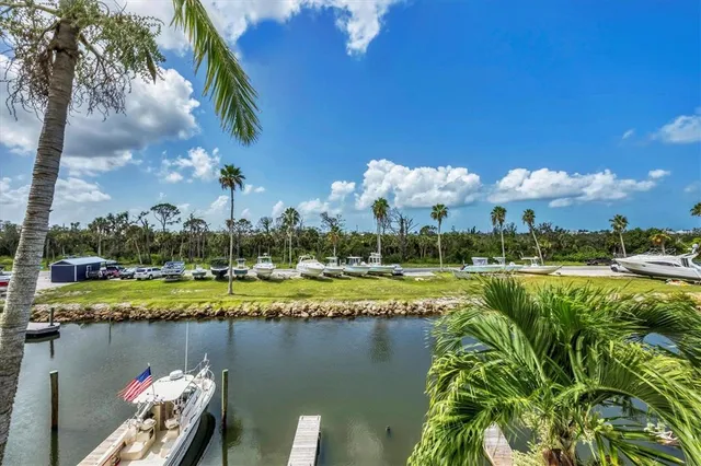 a view of a lake with a house