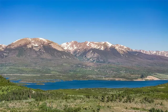 a view of lake with mountain