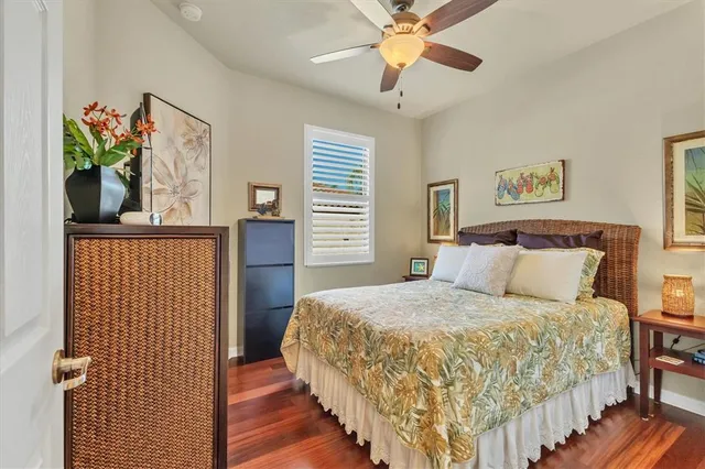 a view of a lake with boats and trees