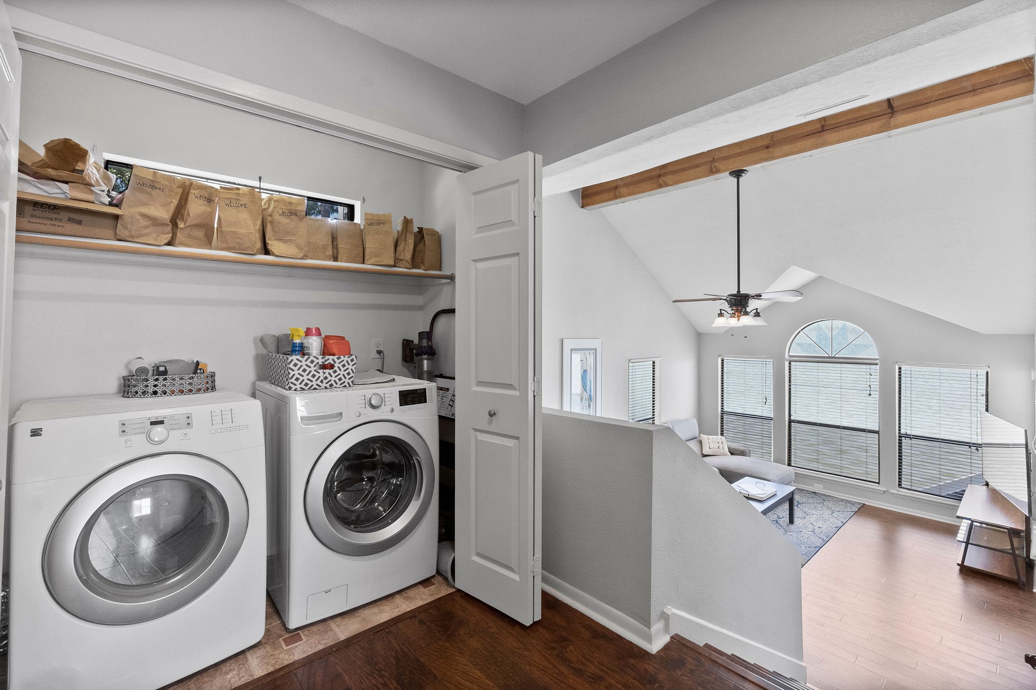 154 Point Drive Onalaska, TX 77360 - Photo 25 of 46 a view of storage and utility room with washer and dryer