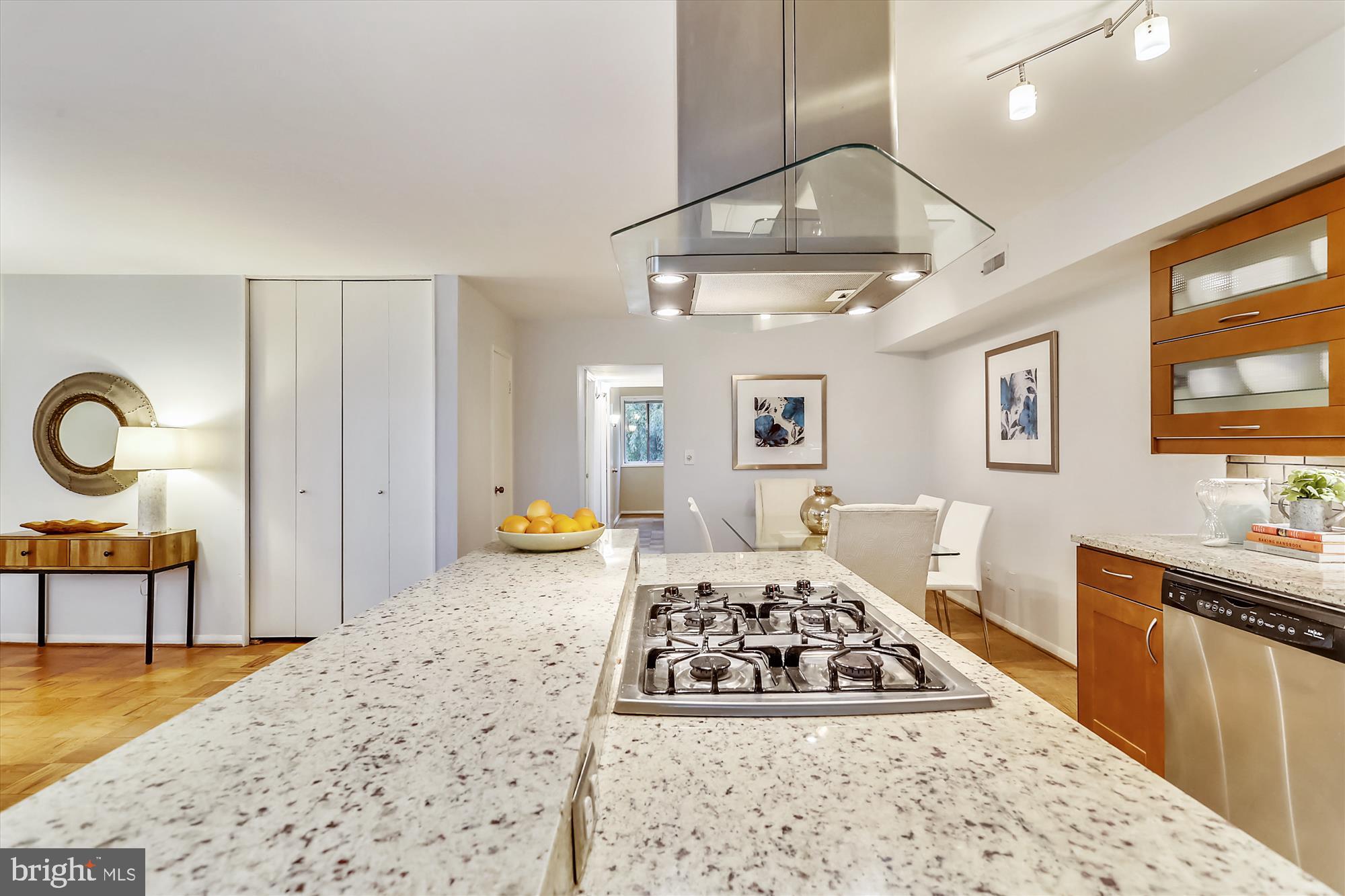 7519 Spring Lake Drive, Unit B1 Bethesda, MD 20817 - Photo 9 of 36 Kitchen island with gas cooktop and wall oven
