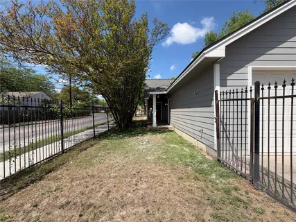 a view of backyard and tree