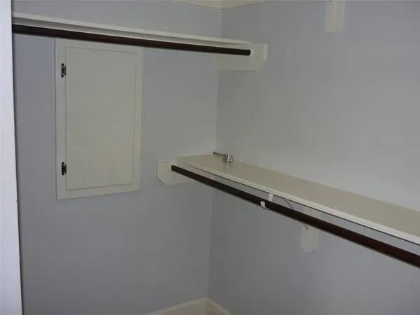 a close up view of racks on the wall