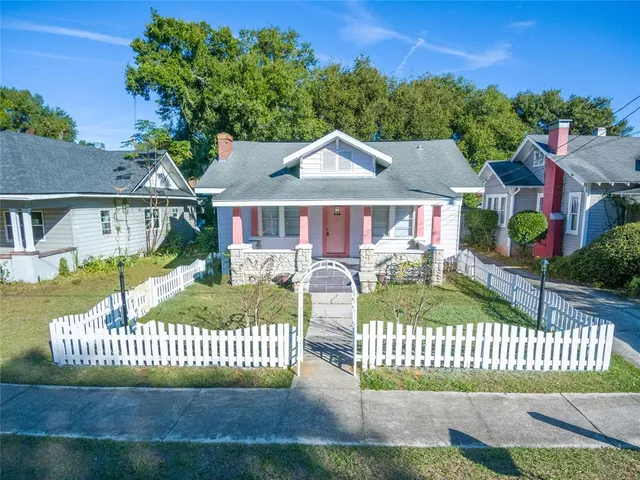 an aerial view of a house