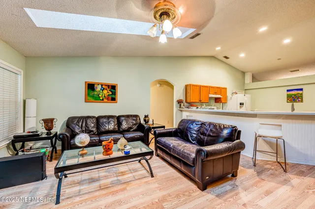 a living room with furniture