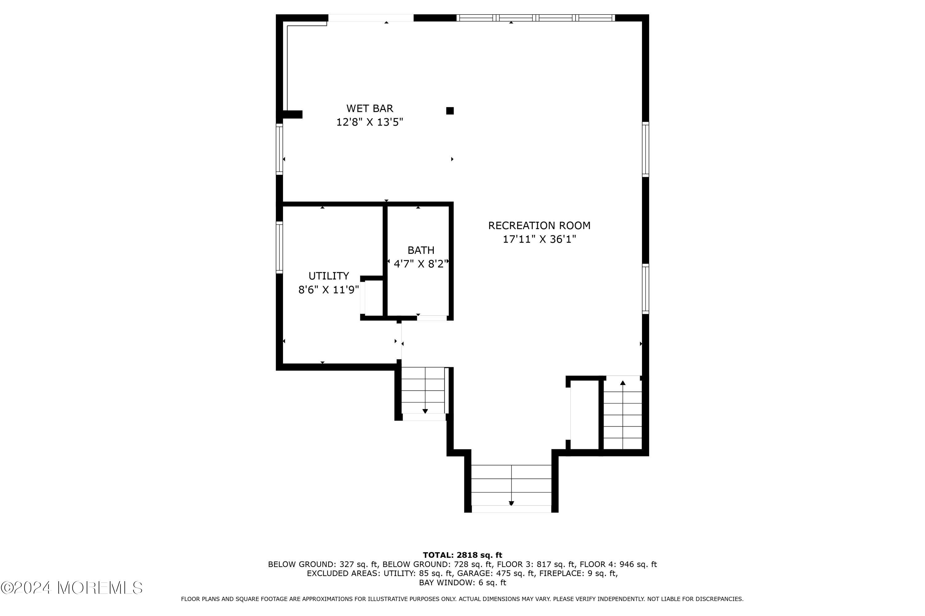 743 Colts Neck Road Freehold, NJ 07728 - Photo 36 of 49 743ColtsNeckRd-FP_lower level dimensions