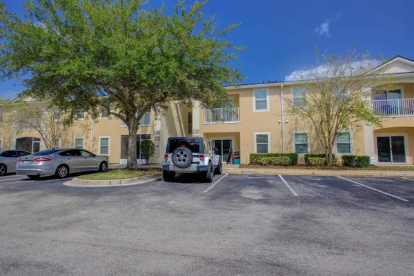 a view of a cars park in front of a building
