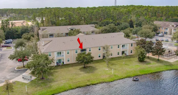 an aerial view of a house